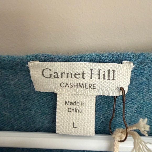 NWT Garnet Hill Braided Cashmere Sweater in Slate Blue - Picture 2 of 9